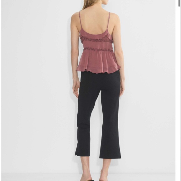 Aritzia Wilfred Amore Cami NWT Dusty Rose Ruffle Tie-Front Chiffon Tank - Picture 4 of 13